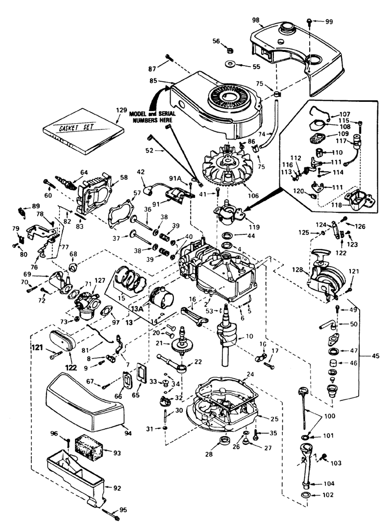 Engine Tecumseh Model No Tnt100 10075d