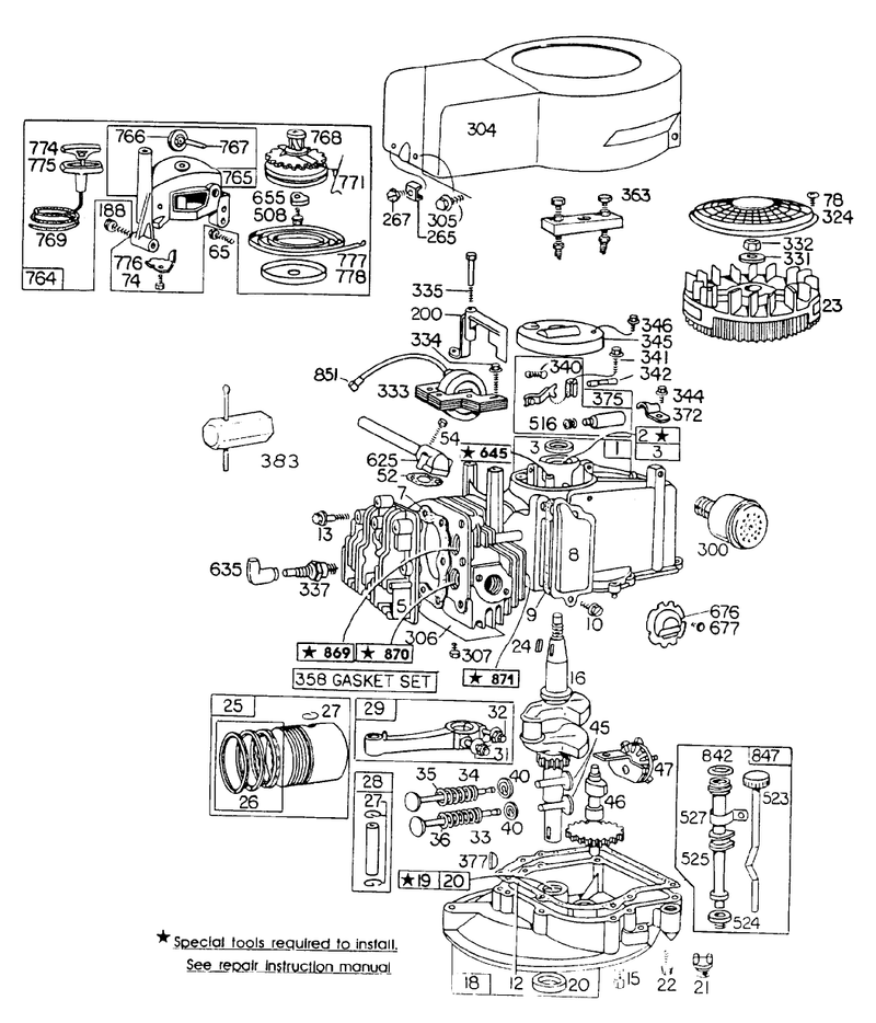 Briggs and Stratton Engine Model No 110908 0529 01