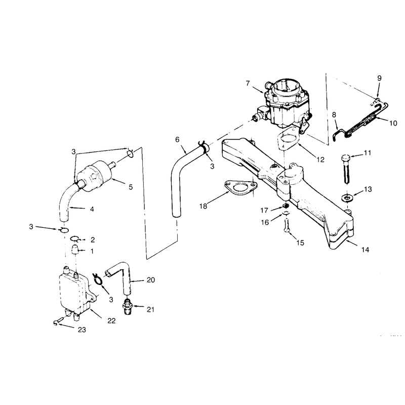 Carburetor Intake Manifold and Fuel Pump
