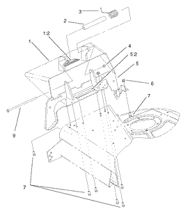 Toro 106-5470 Discharge Assembly with Attachment Parts Diagram