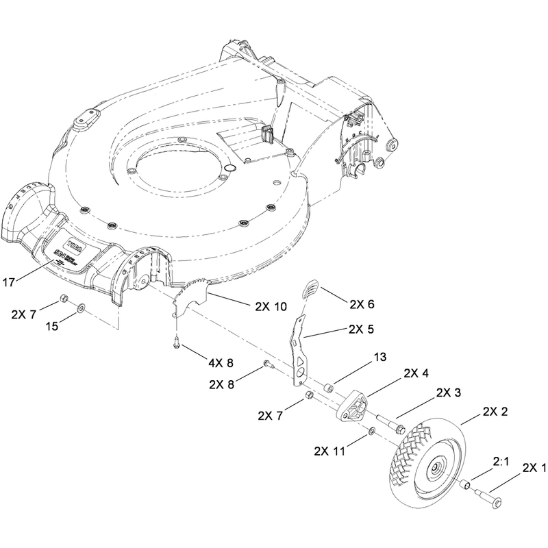 Front Wheel and Height of Cut Assembly