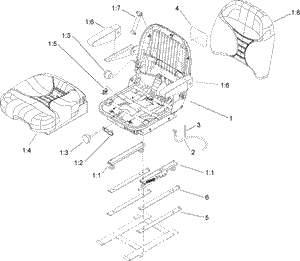 Toro 107-1891 Z-master Deluxe Suspension Seat Attachment Parts Diagram