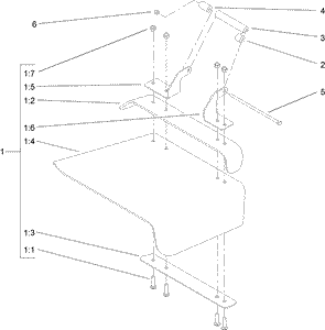 Toro 107-4268 Deflector Kit for 44 in. Mid-size Mowers Attachment Parts Diagram