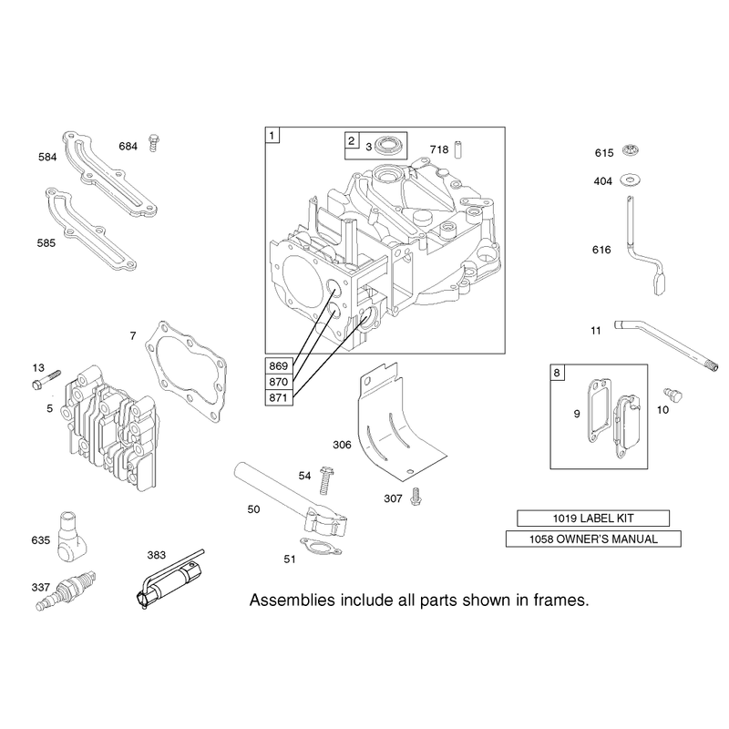 Cylinder Assembly Engine Briggs and Stratton Model 123K02-0114-E1