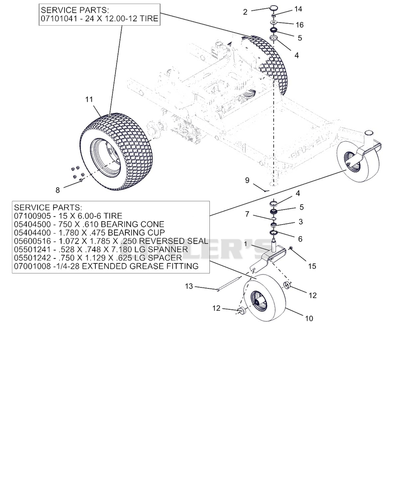 Casters And Tires - 60" And 72"