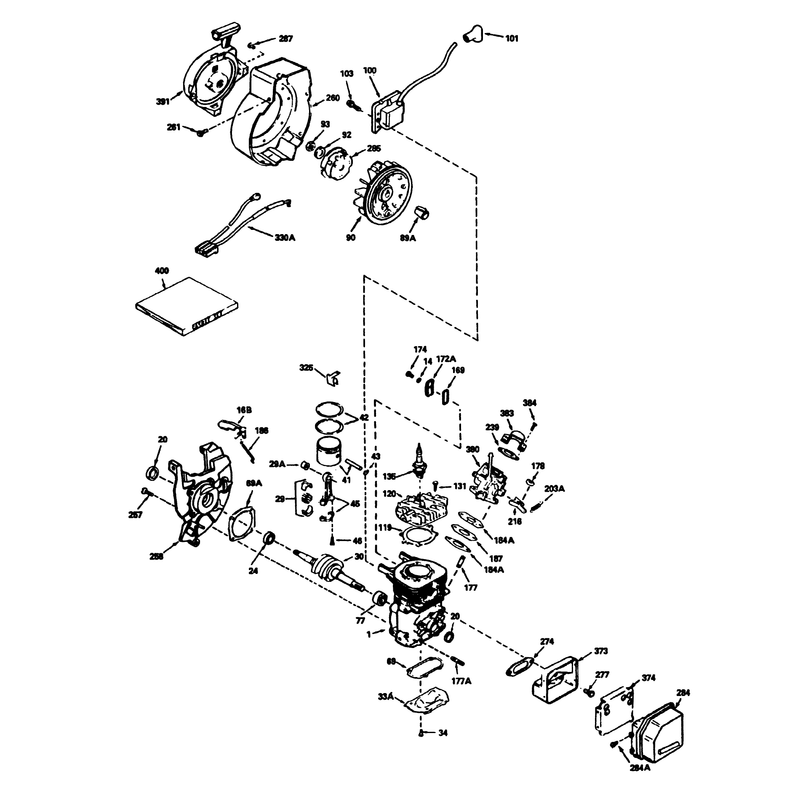 Engine Tecumseh Model No. Hsk600 Type 1668p (model No. 38170 Only)
