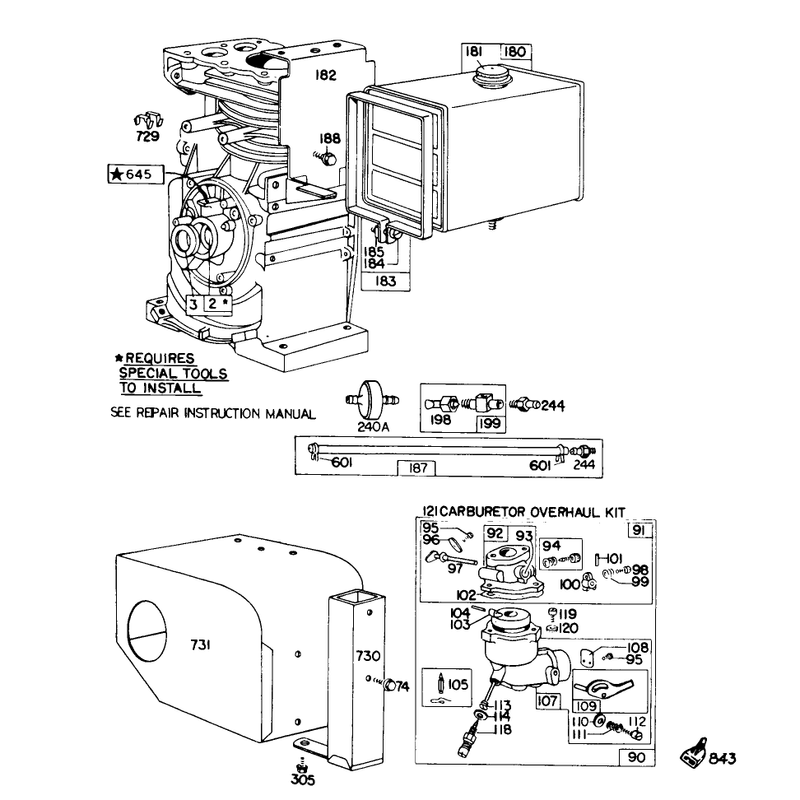 Engine Briggs & Stratton Model No. 190402 Type 0989-01
