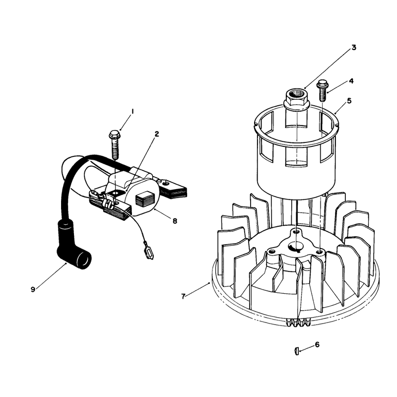 Magneto & Flywheel Assembly (engine No. Vm140)