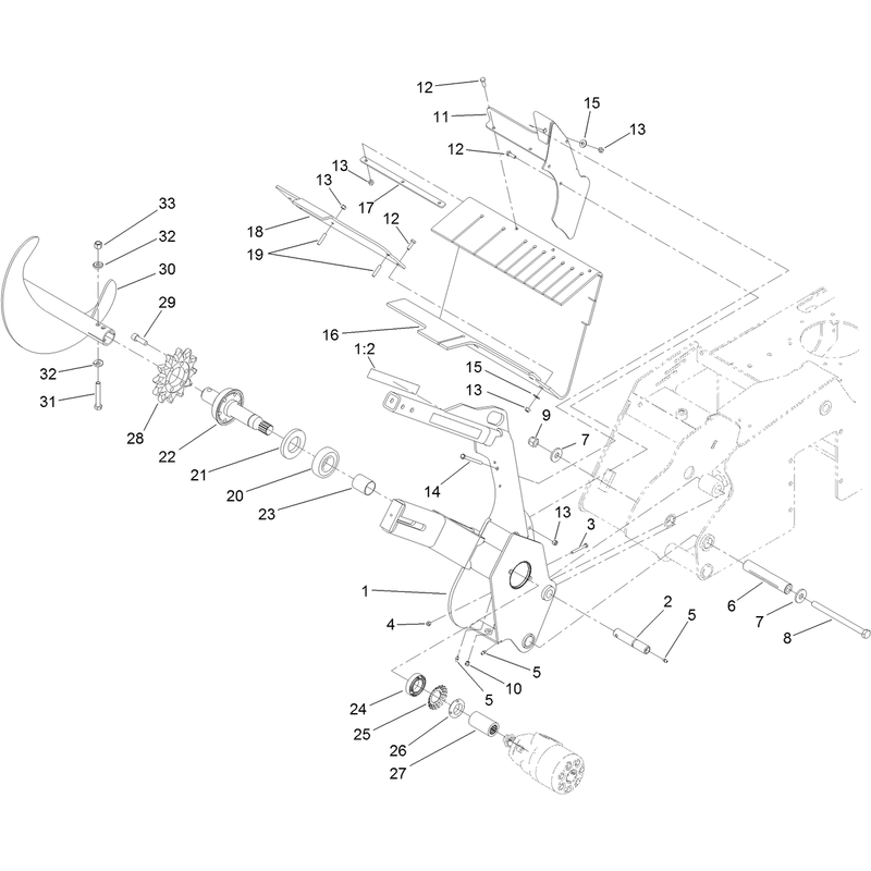 Trencher Head and Auger Assembly