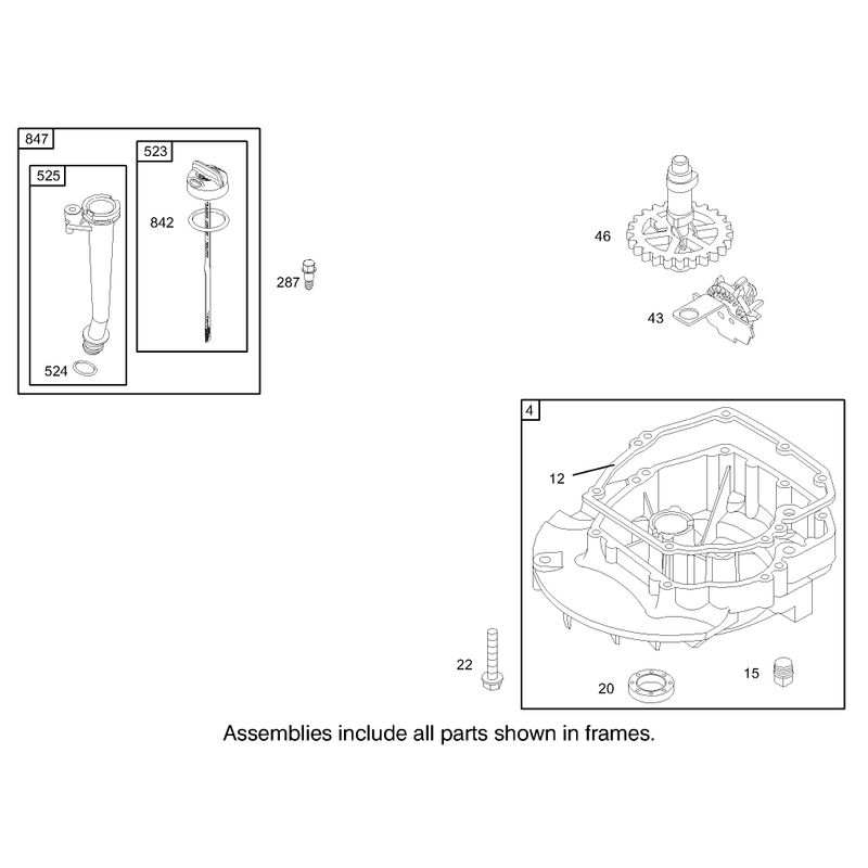 Crankcase Assembly Briggs and Stratton Model 122602-0120-E1