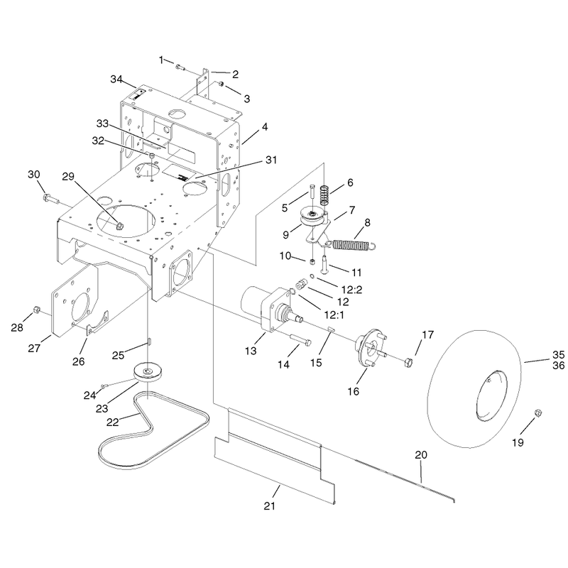 Wheel Motors Pump Belt and Pump Idler Assembly