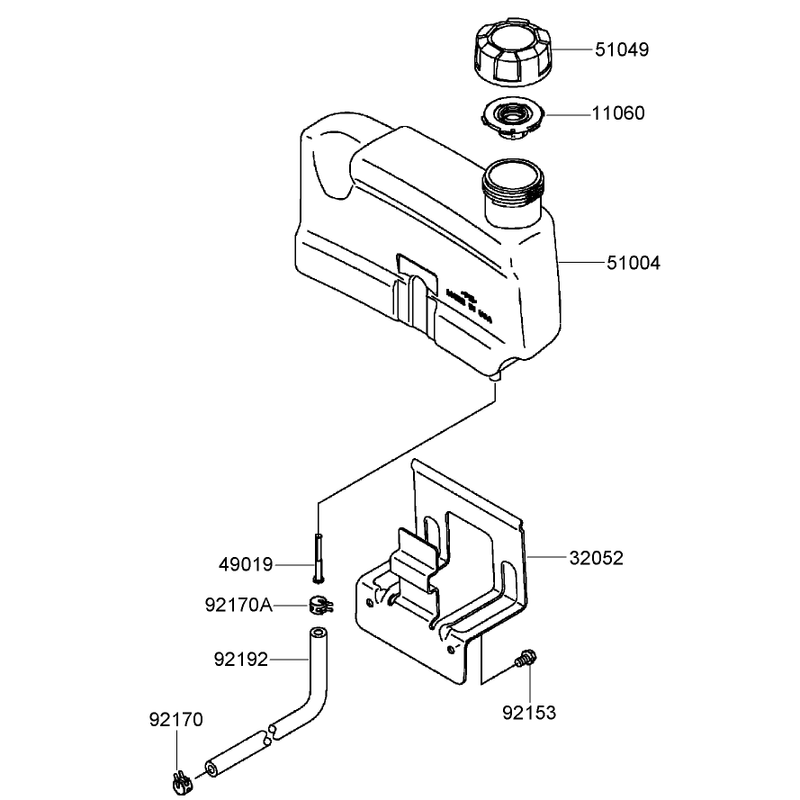 Fuel Tank and Fuel Valve Assembly Kawasaki FJ180V-AS28