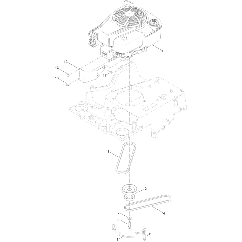 Engine and Pulley Assembly