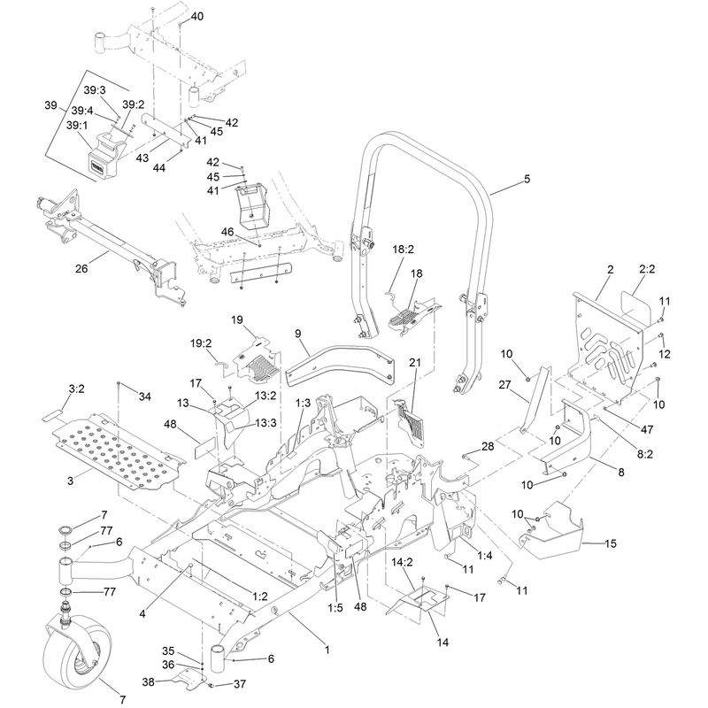 Frame, Caster and Z Stand Assembly