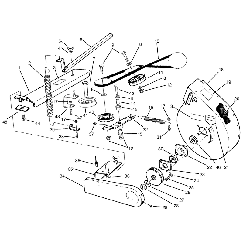 Blower Pulleys & Idler Arm Assembly