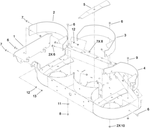 Toro 117-0540 48 in. Recycler Kit Attachment Parts Diagram