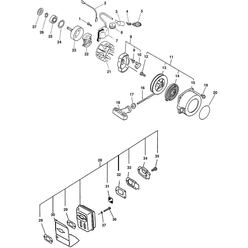 IGNITION, STARTER, CLUTCH, MUFFLER