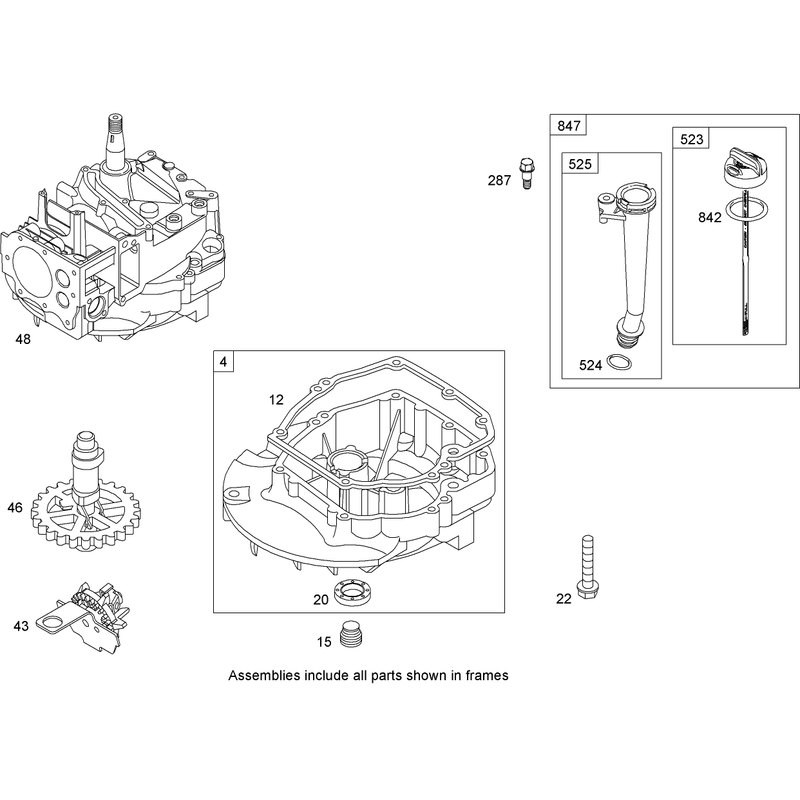 Crankcase Assembly Briggs and Stratton 126T02-0139-B1