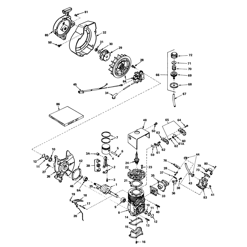 Engine Assembly Engine Tecumseh Model No. Ah520 Type 1583 Unit Model 38030