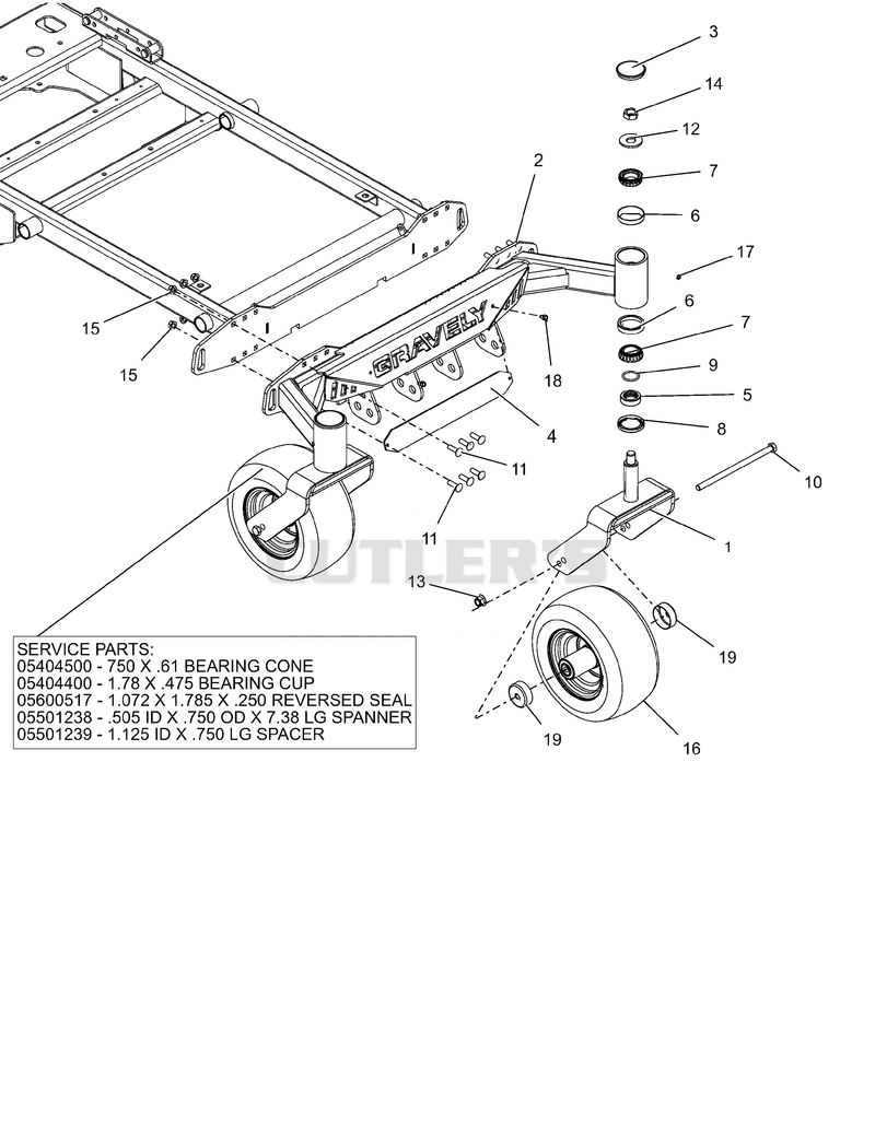 Front Axle and Tires - 60"