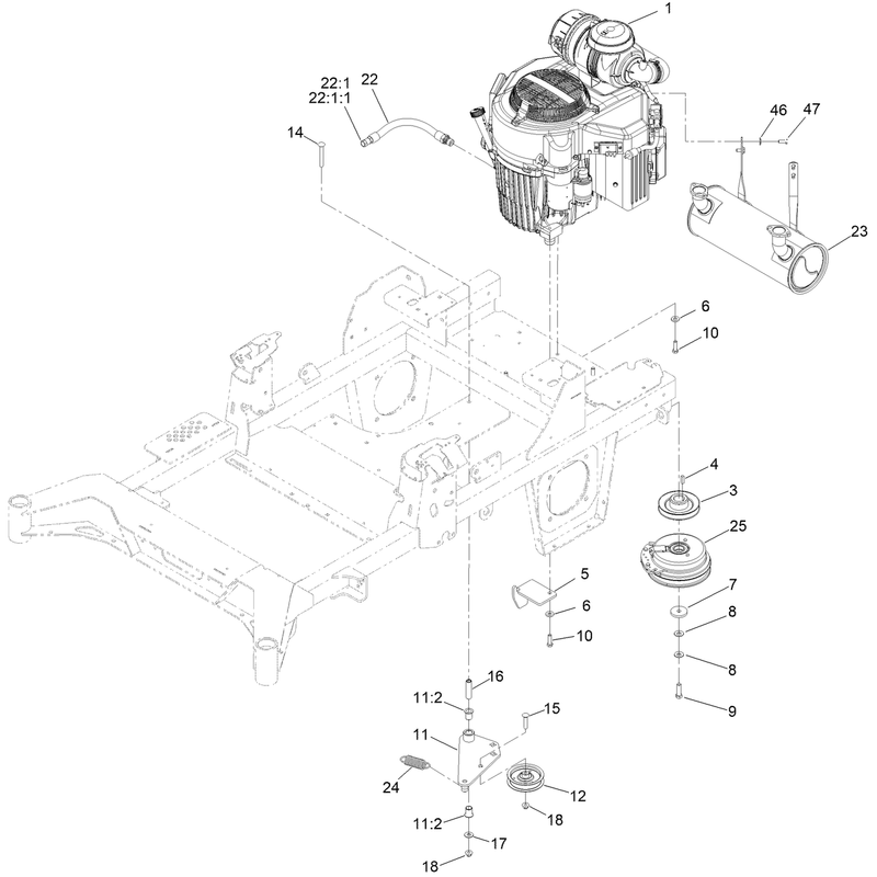 Engine Clutch and Muffler Assembly