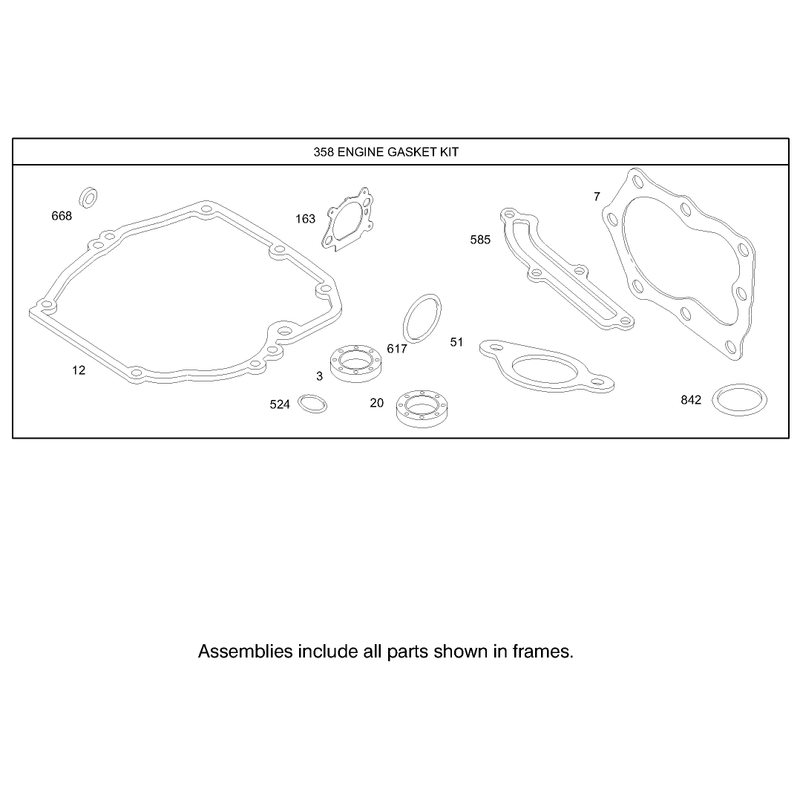 Gasket Assembly Engine Briggs and Stratton Model 123K02-0114-E1