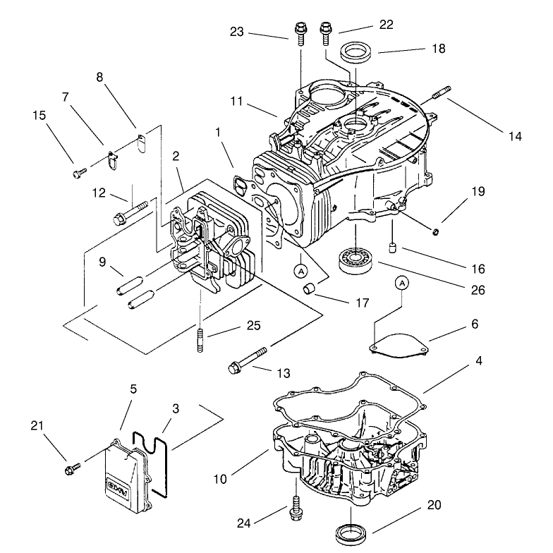 CylinderCrankcase Assembly Kawasaki FC420V-ES15