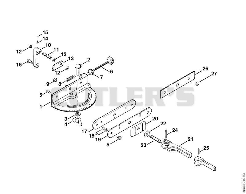 Swivelling support for Oilomatic - chain