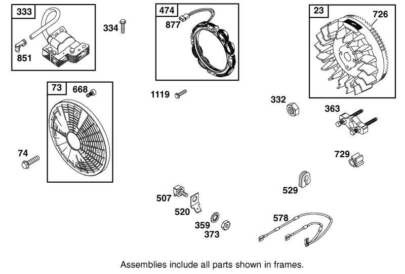 Alternator Assembly Briggs And Stratton 303447 1314 E1