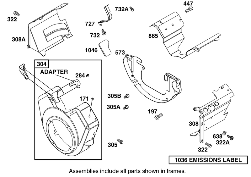 Blower Housing And Cover Assembly Briggs And Stratton 303447 1314 E1