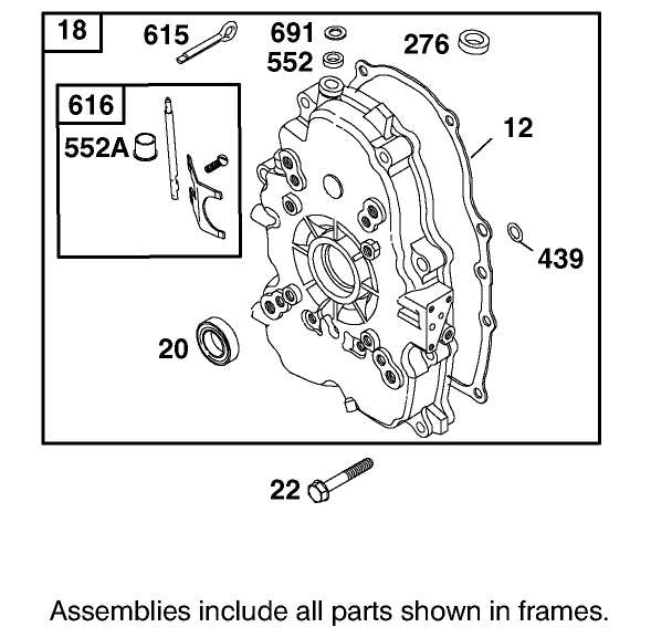 Crankcase Assembly Briggs And Stratton 303447 1314 E1