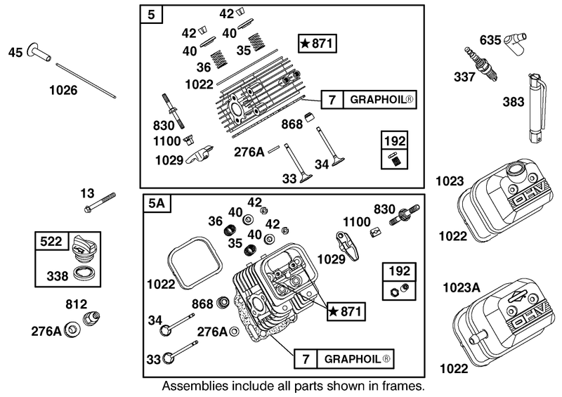 Cylinder Head And Cover Assembly Briggs And Stratton 303447 1314 E1