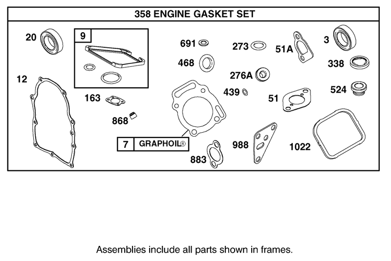 Engine Gasket Set Briggs And Stratton 303447 1314 E1