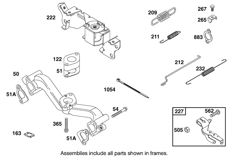 Manifold Intake And Governor Control Assembly Briggs And Stratton 303447 1314 E1