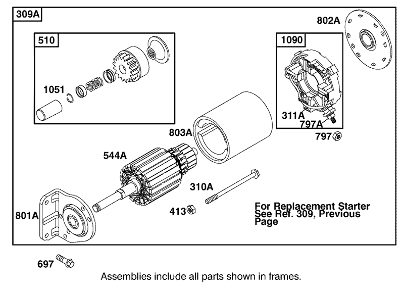 Replacement Starter Motor Assembly