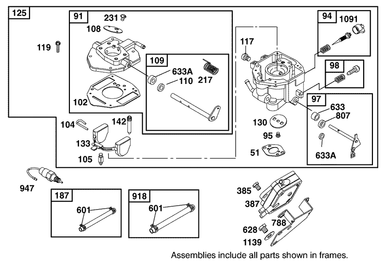 Carburetor and Fuel Pump Assembly