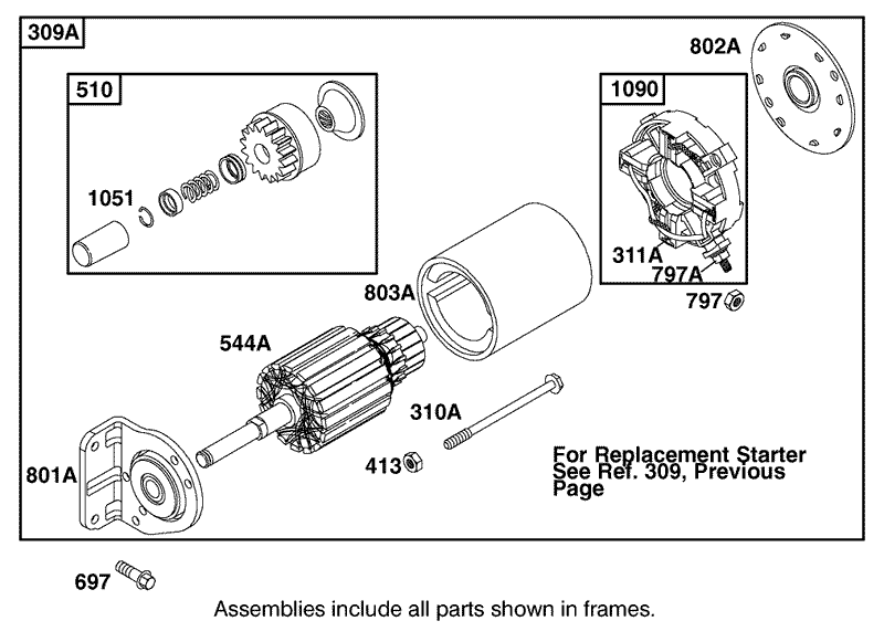 Replacement Starter Motor Assembly