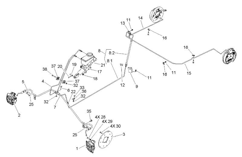 Brake and Master Cylinder Assembly