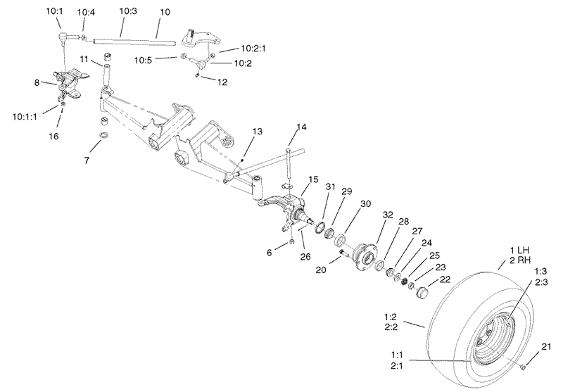 Front Tire and Steering Assembly
