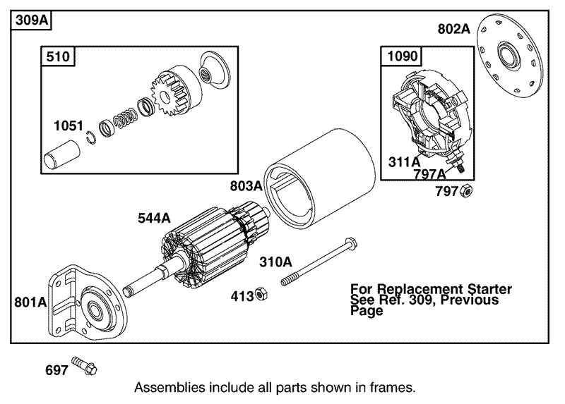Replacement Starter Motor Assembly
