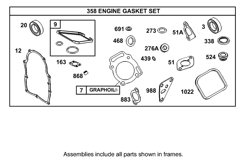 Engine Gasket Set Briggs and Stratton 303447 1319 E1