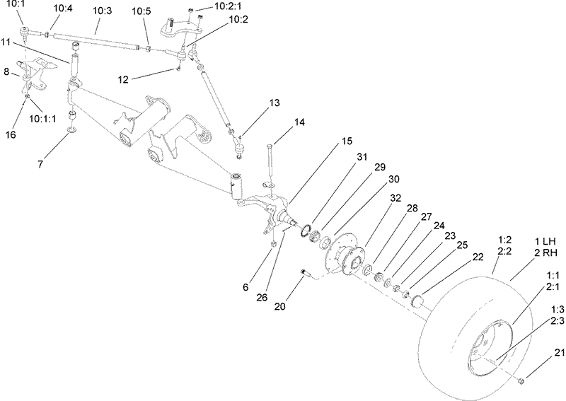 Front Tire and Steering Assembly