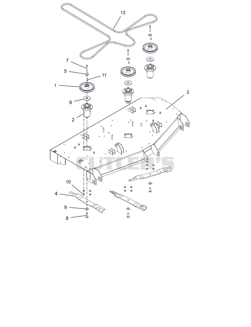 Deck, Belt, Blades and Spindles – 60"