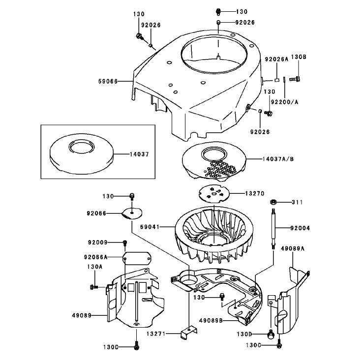 Cooling Equipment Assembly Kawasaki FH451V-BS04