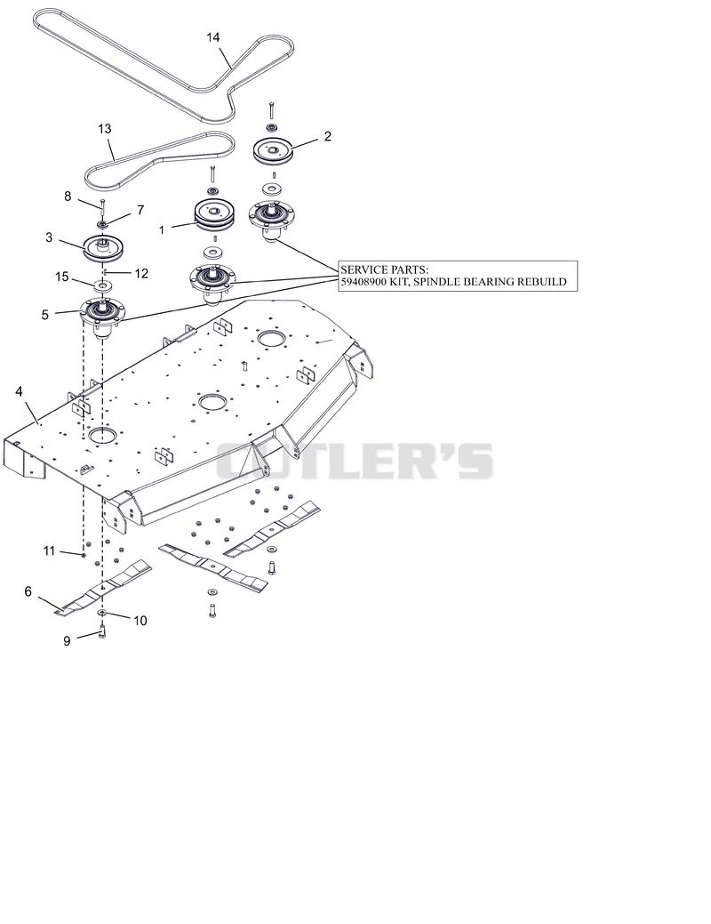 Deck, Spindles, Belts and Blades - 60"