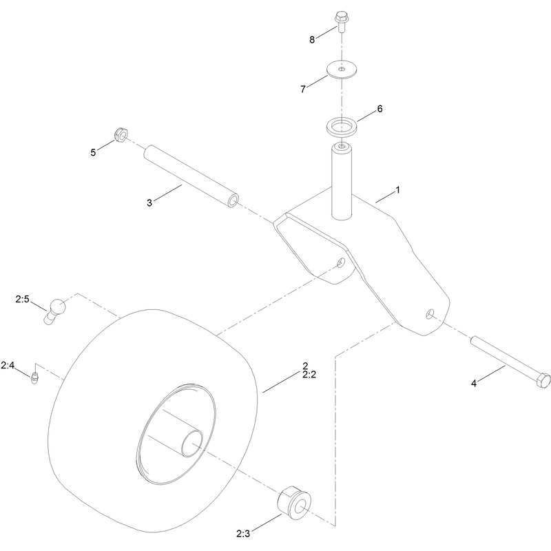Caster, Wheel and Tire Assembly