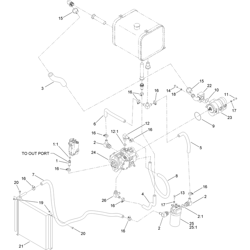 Variable Pump and Hose Assembly