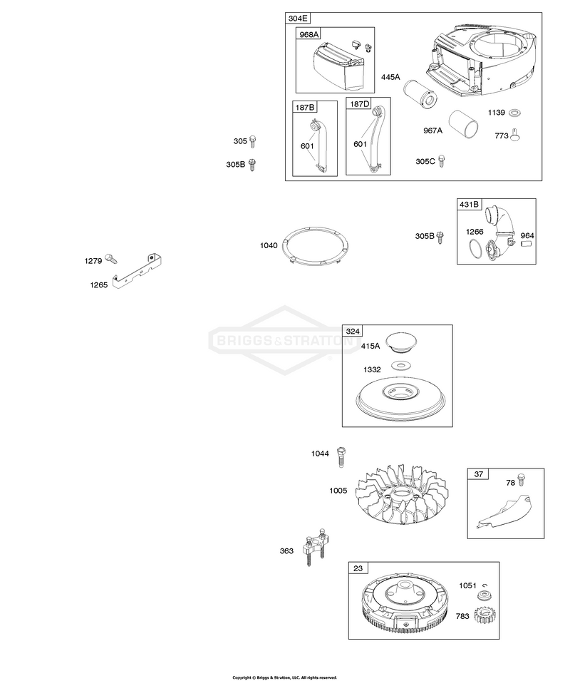 Air Cleaner, Blower Housing, Flywheel