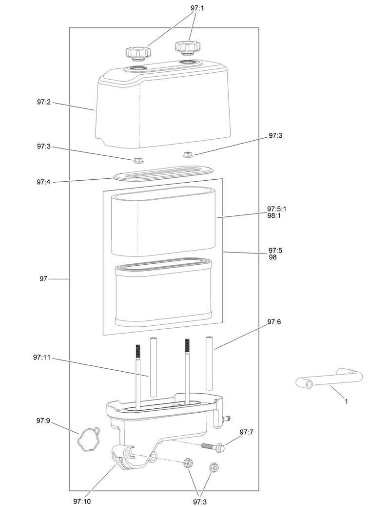 Air Intake and Filtration Assembly Engine Assembly No 127 9358