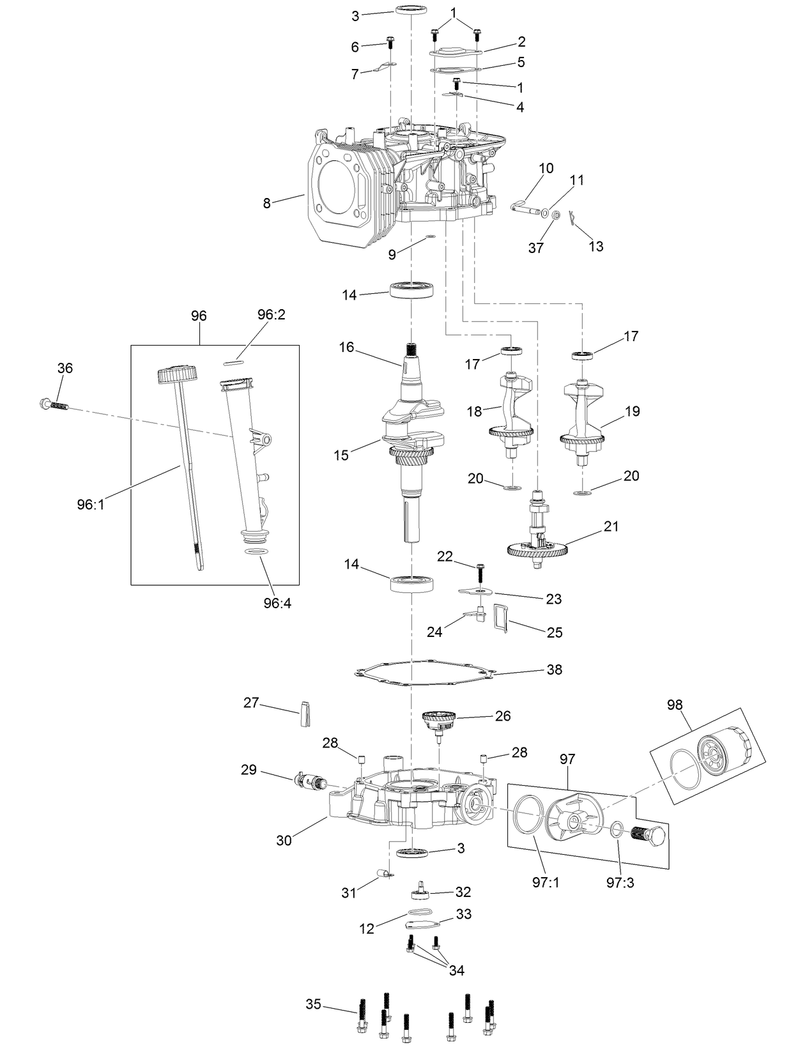Crankcase Assembly Engine Assembly No 127 9358